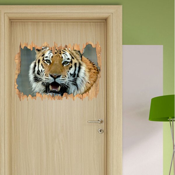 East Urban Home Wandtattoo Tiger Mit Offenem Maul Wayfair De